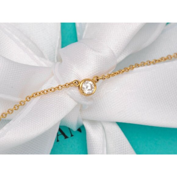 Tiffany & Co. Necklace Elsa Peretti "Diamonds By The Yard" .14ct 18k Yellow Gold - Picture 1 of 7